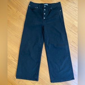 Tall Wide-Leg Crop Jeans in Lunar Wash: Button-Front Edition